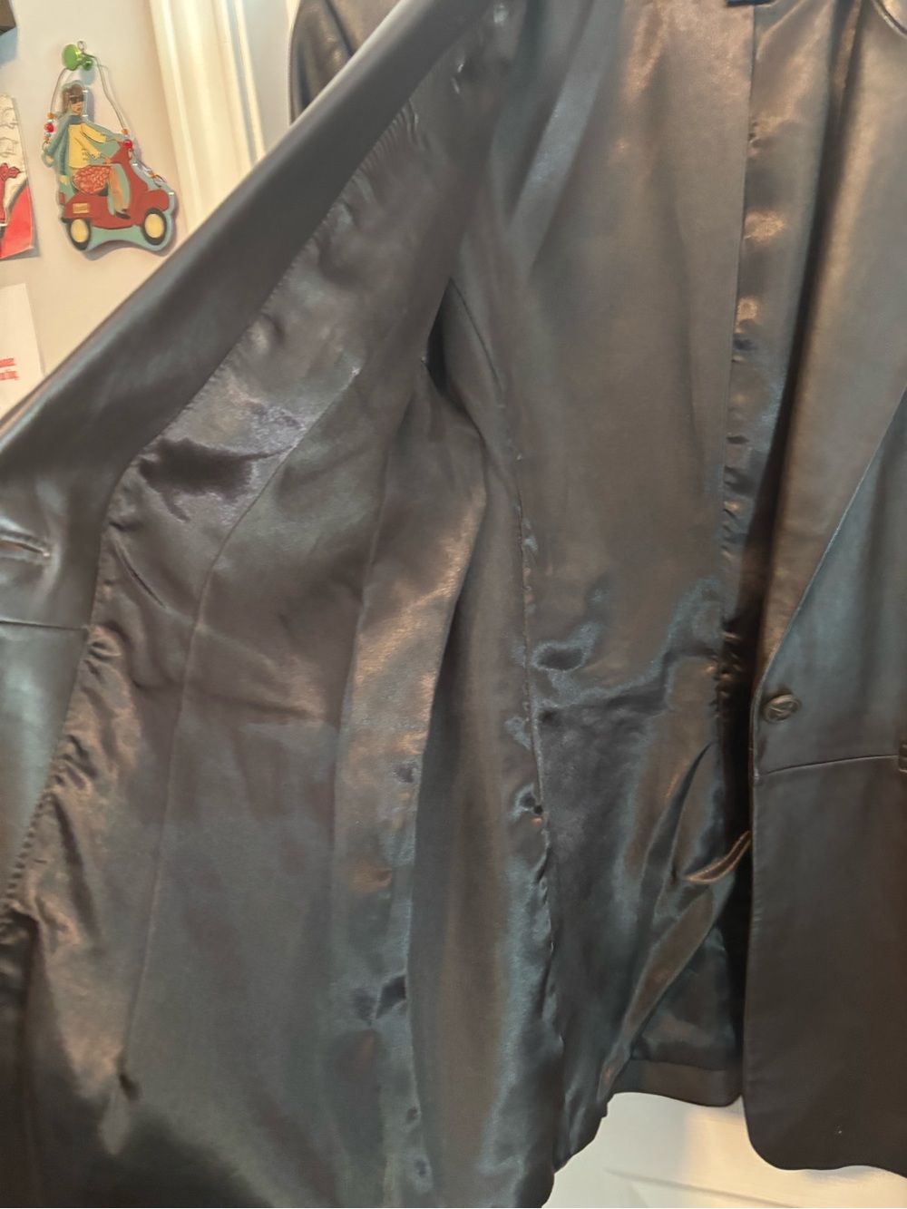 Dark Brown Denim & Co Leather Blazer Jacket - Large - Picture 8 of 12